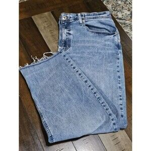 J Jill High Jeans 70% Cotton Rise Straight Leg Crop Light Blue Denim Size 18T